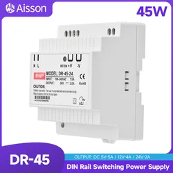 DR-45 45W Industrial DIN Rail Switching Power Supply Input 100-240V AC Output DC 5V 12V 24V 2A 4A 5A For Led Strip CCTV