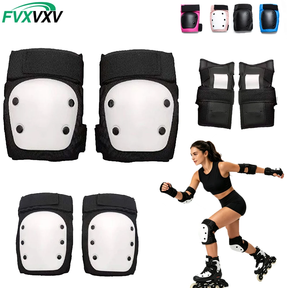 Juego de 6 Protectores para Adultos y Niños: Rodilleras, Coderas y Muñequeras 6 en 1 para Patinaje, Ciclismo y Patinaje sobre Ruedas
