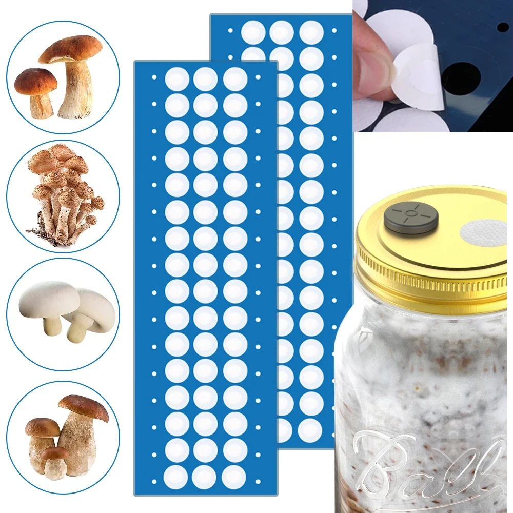 48/96PCS ID-20mm Synthetic Filter Adhesive Sticker Waterproof Adhesive Patch Breathable Membrane for Garden Mushroom Cultivation