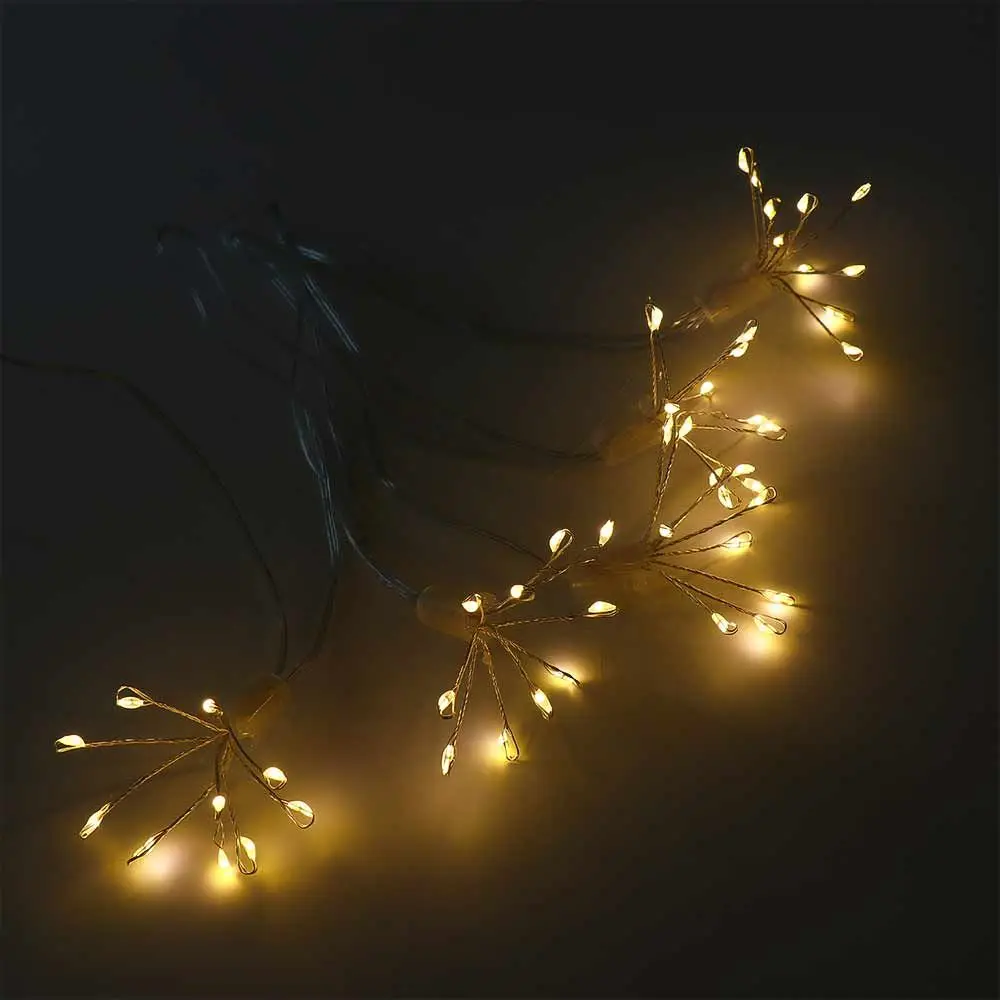 Waterproof LED Starburst Chain String Lights USB/Solar 8 Lighting Modes Fireworks String Light 50/100LED Fairy Light Garden