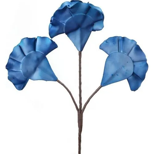 Star Decor Blue 3'lü Velvet Flower