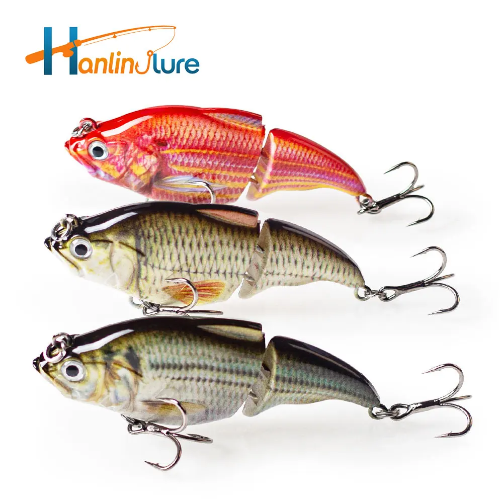 Hanlin 7.5cm/2.94in 9.5g Mini Multi Jointed Shad Swimbait Fishing Lure 2 Segments Wobble Bait Fishing Crankbait For Bass Tackle