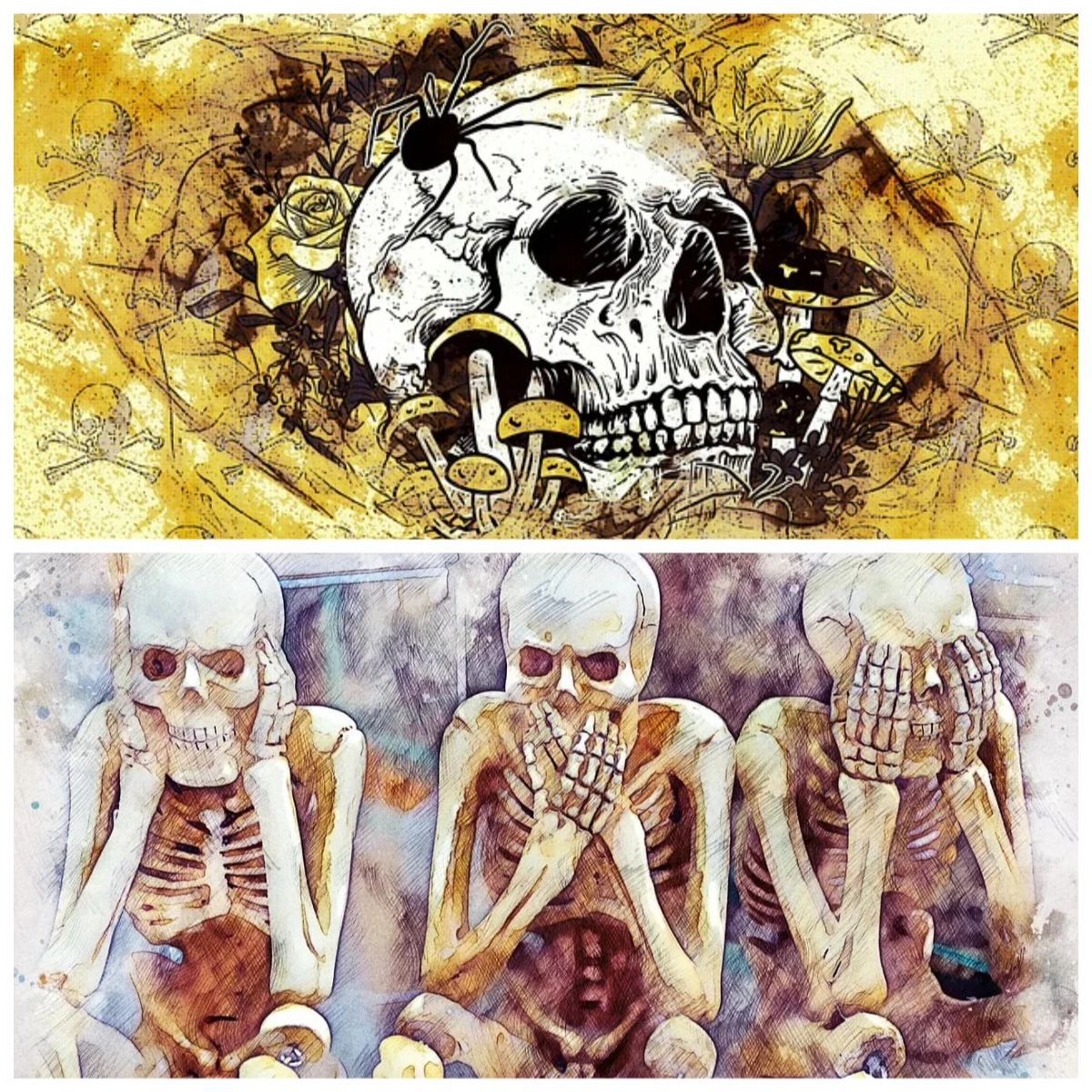 Gothic Skull & Skeleton Jigsaw Puzzle 500/1000/1200/2000pcs Dark Art Horror Theme Game Gift for Adults Party Decor