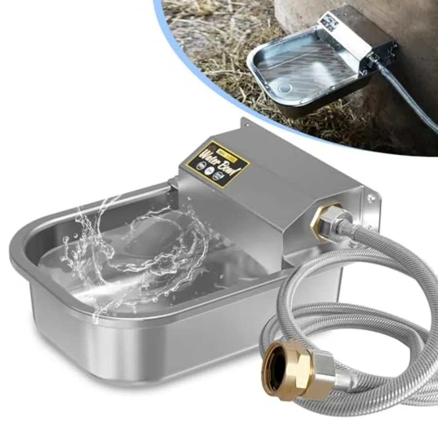 Automatic Water Dispenser for Dogs 101oz Outdoor Dog Water Bowl 304 Stainless Steel Water Feeder for Small to Large Pets Large