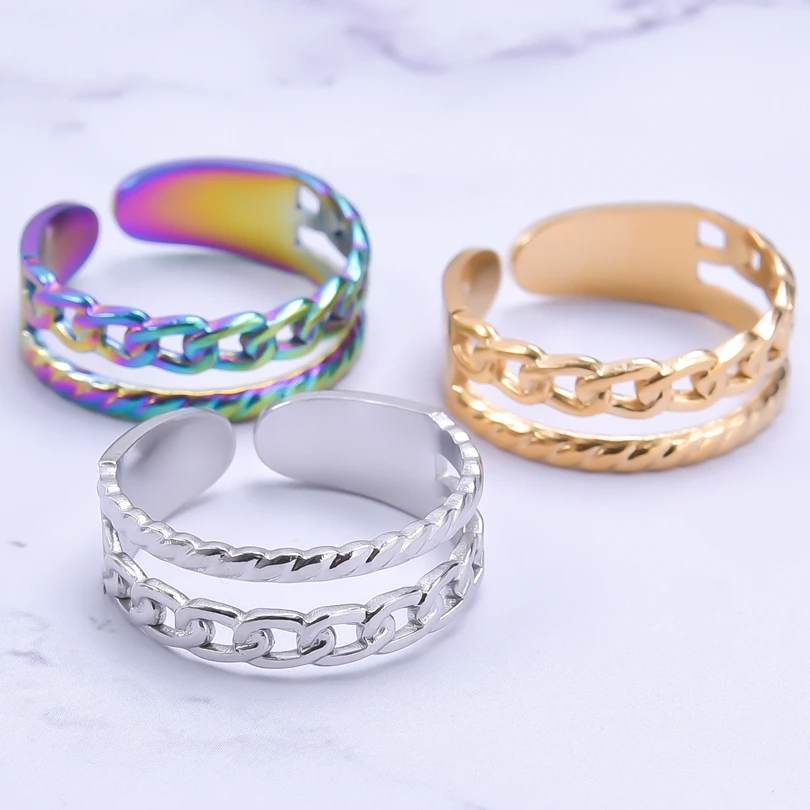 5pcs Vintage Hydraulic No Fade Anti Stress Rings For Women luxury Spinner Adjustable Knuckle Tail Rings Man Jewelry Party Gifts