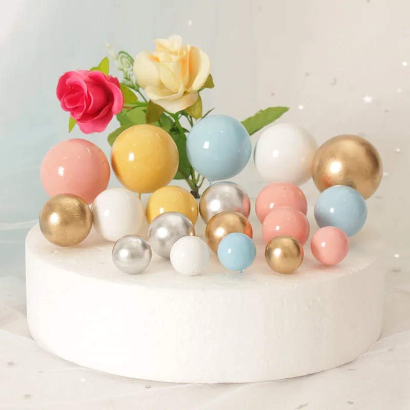 10 Stück farbige Kugel alles Gute zum Geburtstag Kuchen Topper 3 cm mattierte Kugeln Kinder Weihnachtsfeier Geschenk Kuchen Topper Hochzeit Dessert Dekoration – Detail 16