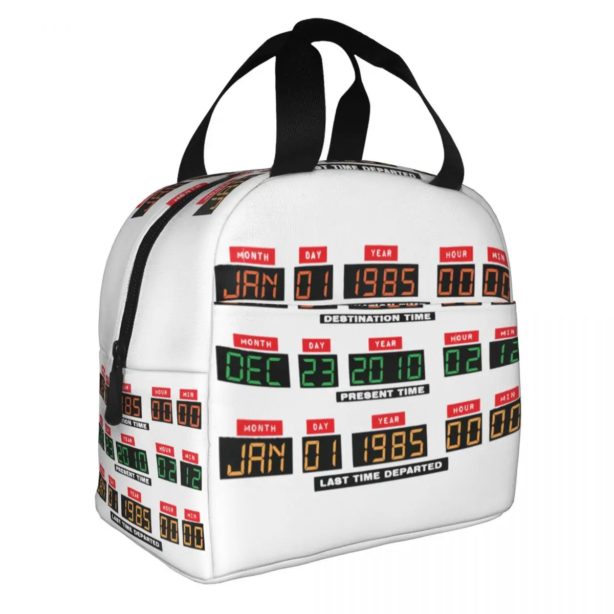 Back To The Future DeLorean Time Travel Console Lunch Bag Women Warm Cooler Insulated Lunch Boxes for Office