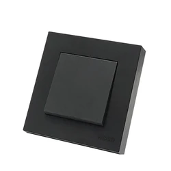 WESA Black Frosted Wall Light Switch Flame retardant Plastic 1 Gang 1 Way Europe Standards Wall Rocker Button Switch On And Off