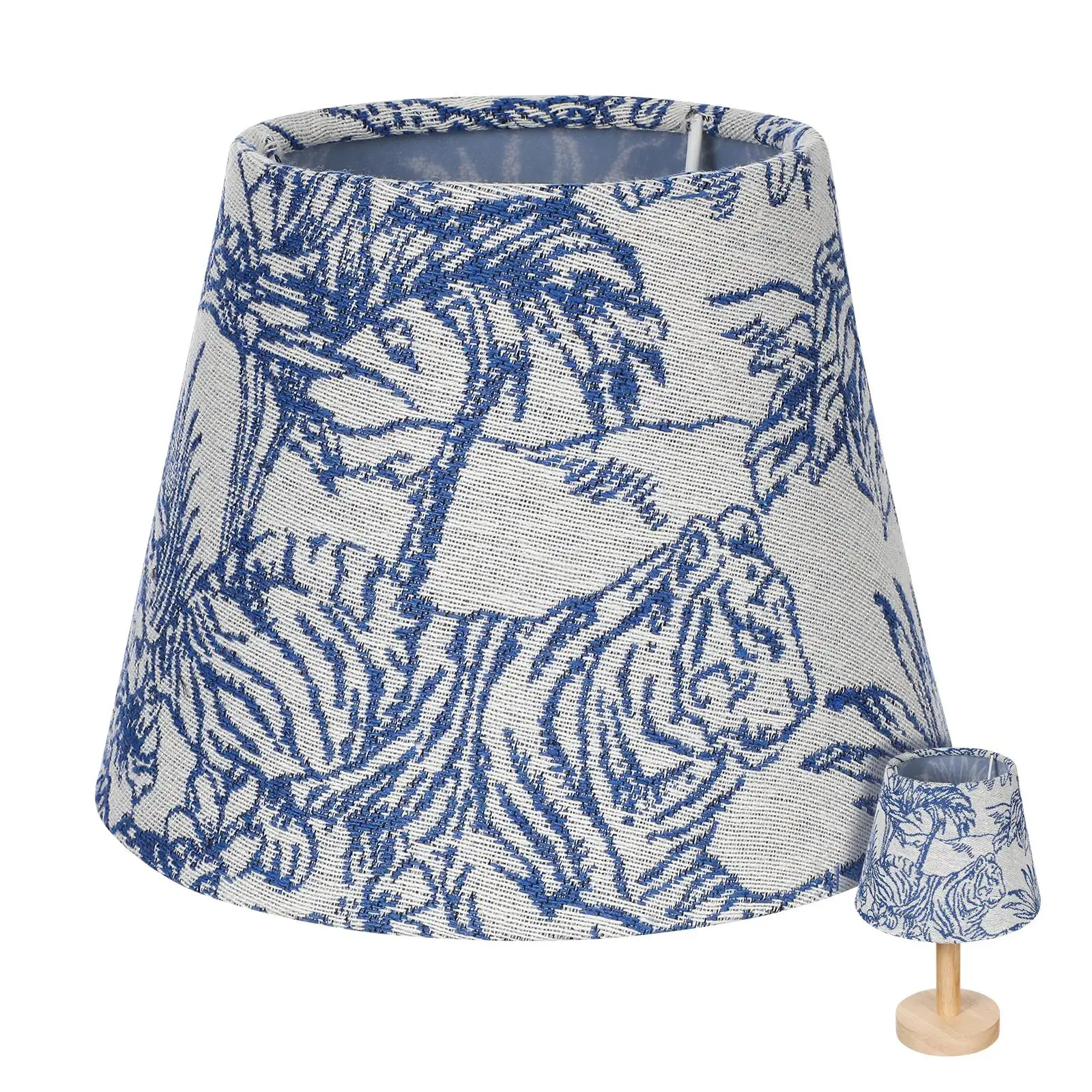 

Fabric Lampshade Blue Iron Embroidery Light Desk Home Bedroom Study Office Warm Stylish Durable Premium Lamp Shade