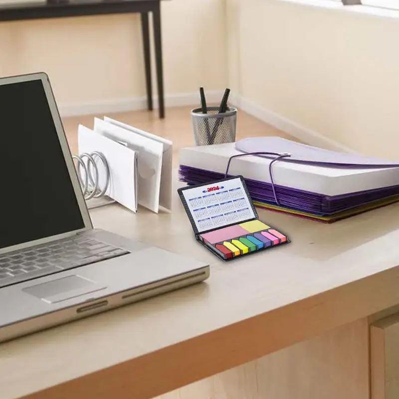 Lepkie zeszyt kolorowe kartki samoprzylepne notatniki kolorów w notatniku z indeksem biznesowym ze sztucznym skórzane pudełko z flagami do zapisu dla