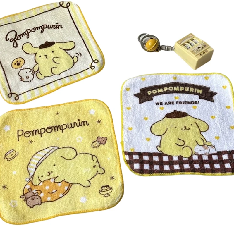 Kawaii أنيمي الكرتون لطيف PomPomPurin مربع منشفة مربعة صغيرة عالية الجمال منشفة صغيرة للأطفال المحمولة اليد مسح الهدايا اللعب #5
