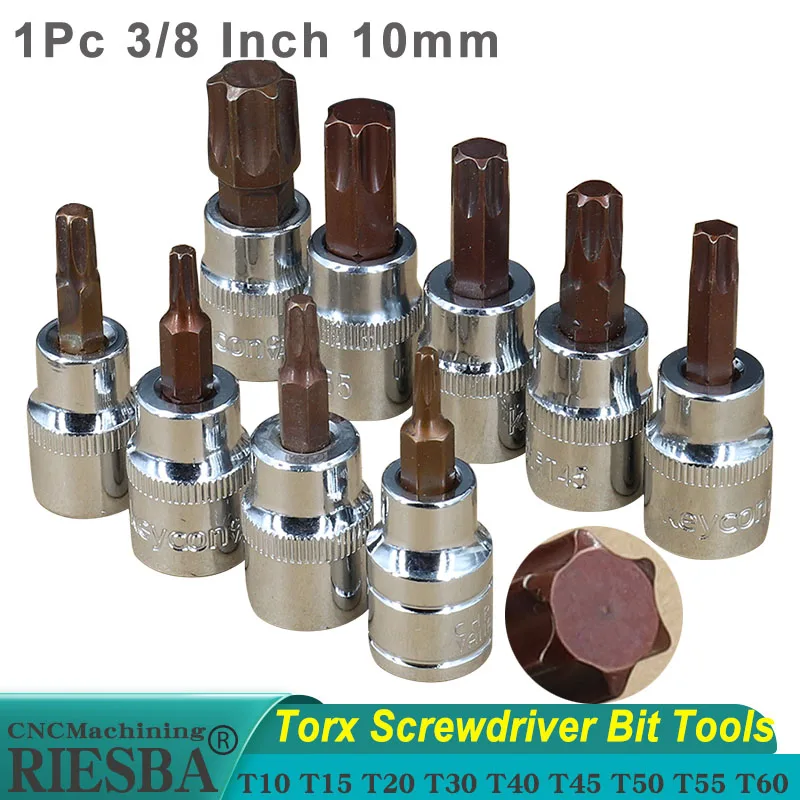 1Pc 3/8 Inch 10mm Torx Screwdriver Bit Tools T10 T15 T20 T30 T40 T45 T50 T55 T60 long 49mm