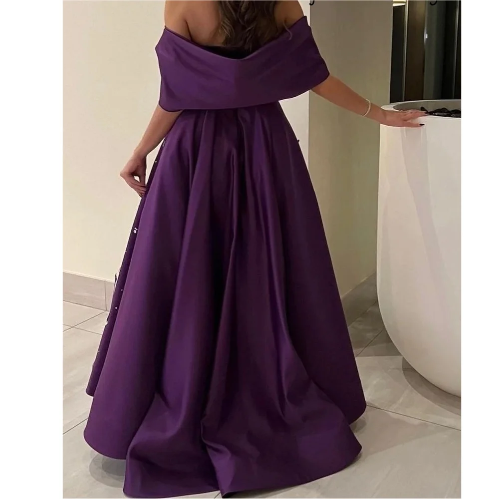 Muloong Off-the-shoulder Neckline Floor-Length Women Elegant And Pretty Luxury Prom Dress