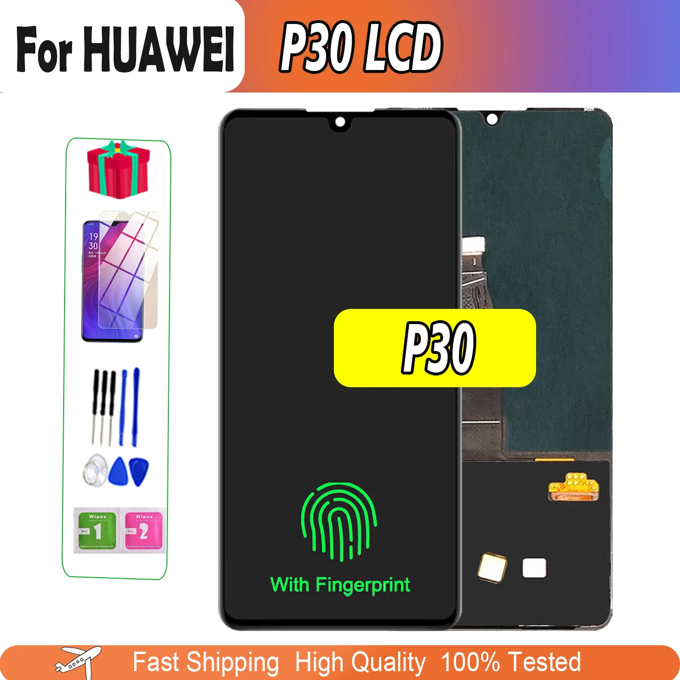 

6.1" SUPER AMOLED Original For HUAWEI P30 ELE-L29 ELE-L09 ELE-AL00 LCD Touch Screen Digitizer Display Assembly LCD Replacement