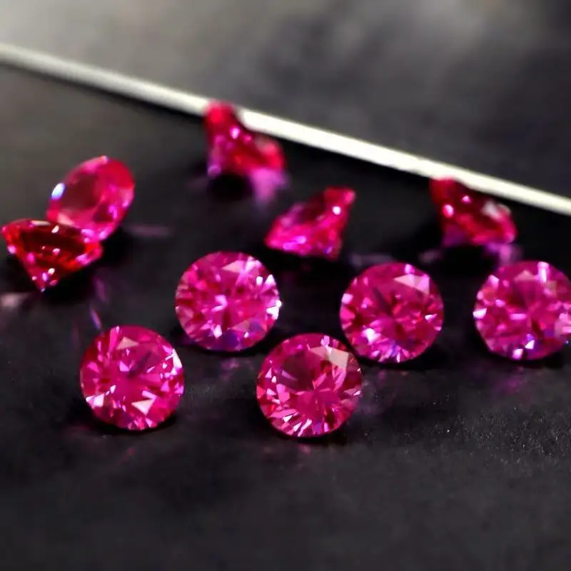 Small diamond rose red tourmaline gemstone small grain jewelry color treasure microinlaid special gemstone bare stone