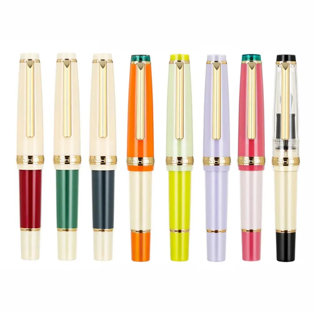 Gift Portable Mini Fountain Pen Acrylic Short Pocket Writing Pen 0.38/0.5mm EF F Nibs Ink Pens Calligraphy Practice