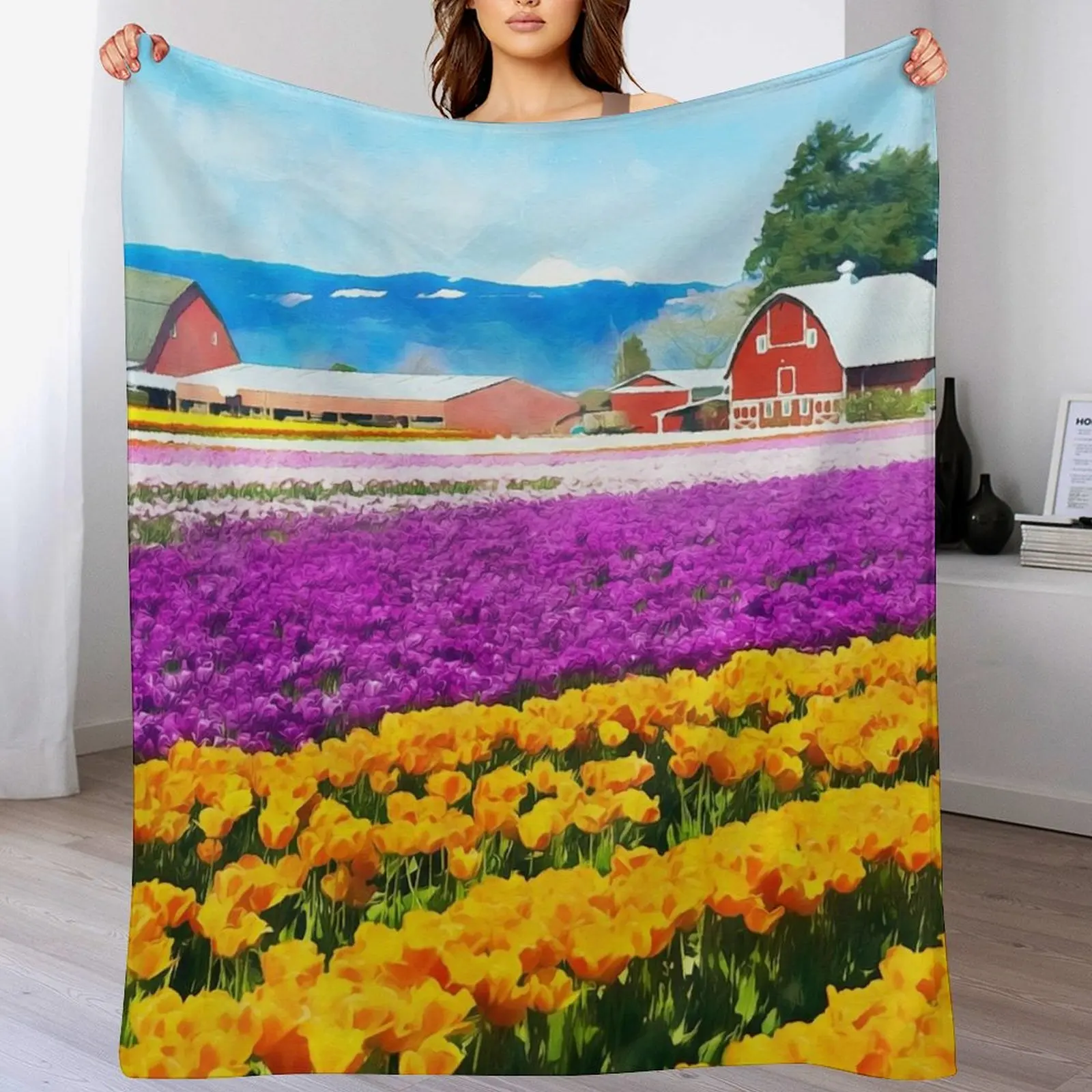 

Skagit Valley Throw Blanket Warm Cute Cute Plaid Kid'S Blankets