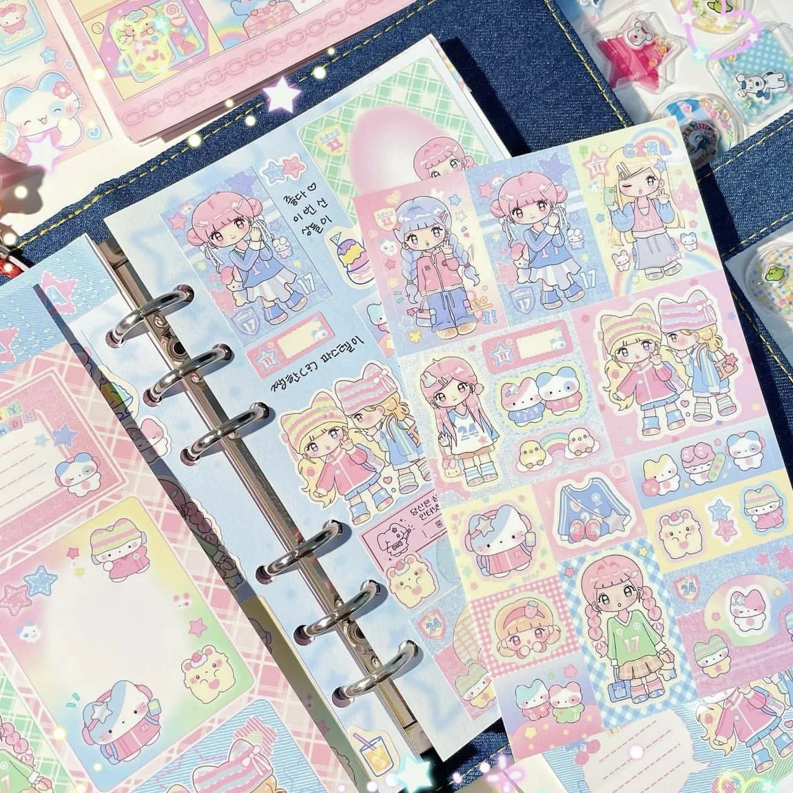 Cute Cartoon Girl Animal Account Sticker Ins Korean Guka DIY Creative Sticker