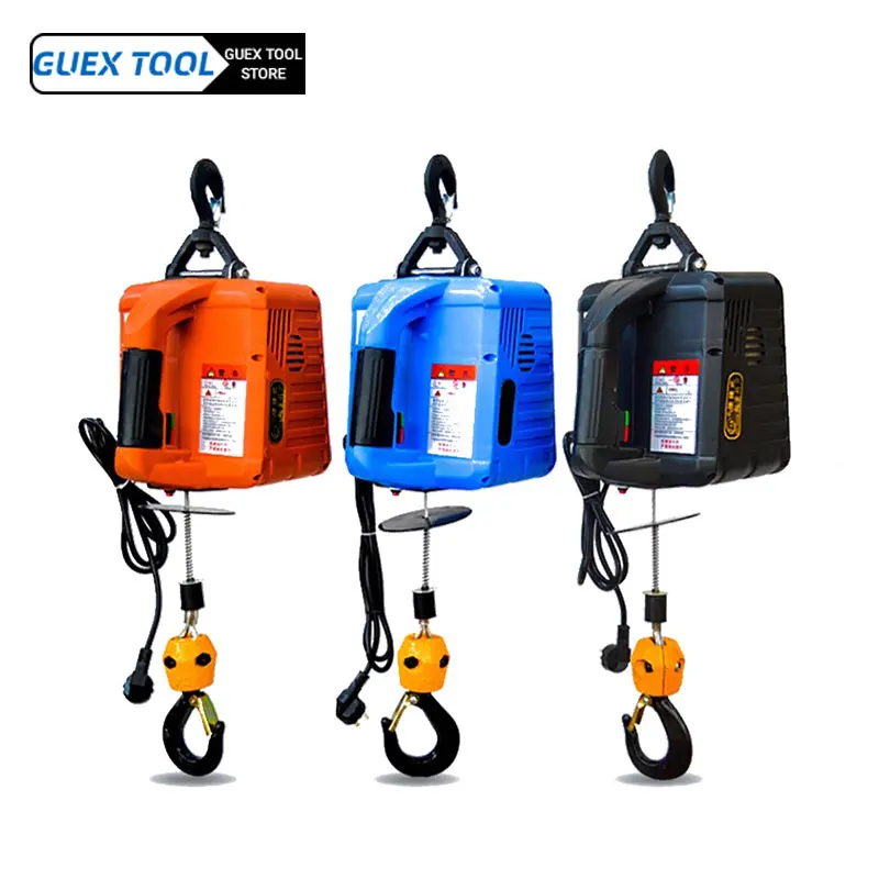 Portable Electric Hoist Crane Winch Remote Control/Wire Control 220V /110V 3 in 1 Small Crane Home Decoration Lifting Winch Tool