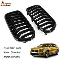 Areyourshop Gloss Black Front Bumper Grille Grill Fit BMW X2 Series F39 2018-2023 Car Part