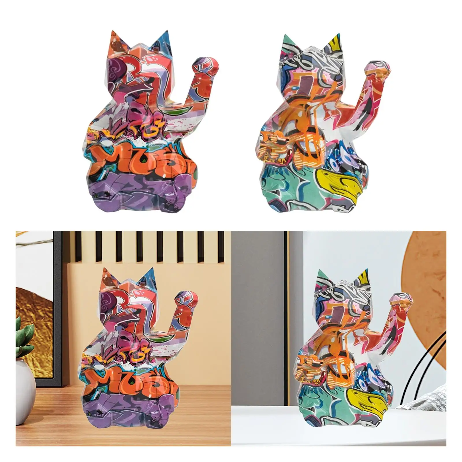 

Скульптура Lucky Cat Фигурка Lucky Cat Современная статуя Lucky Cat для камина