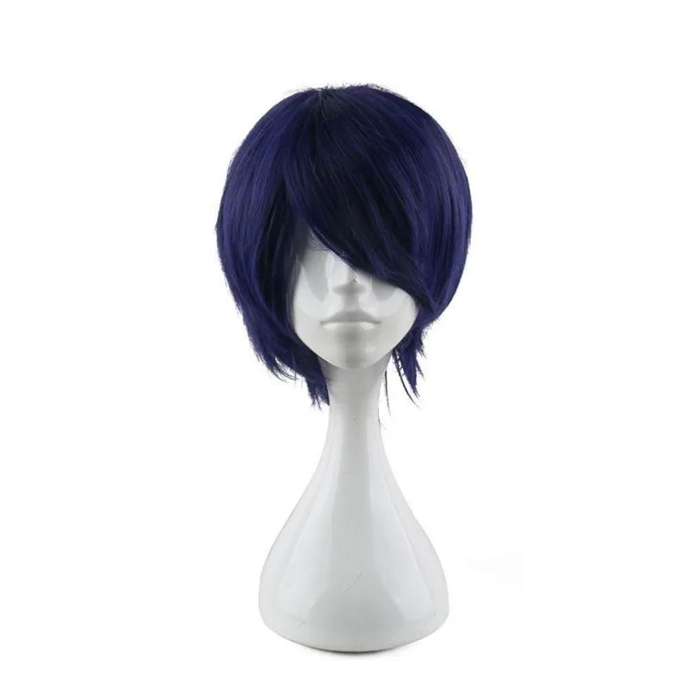 Persona 5 Fox Yusuke Kitagawa Cosplay Wig Short Blue Synthetic Hair Heat Resistant Easy Styling Anime Cos Wig