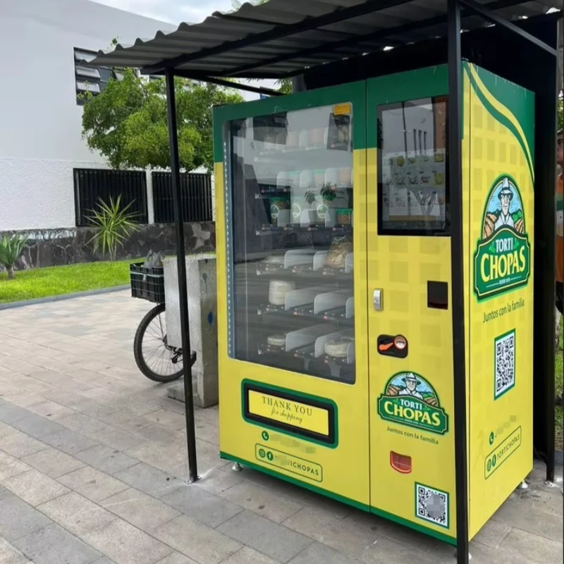 Stable Smart Refrigerated Food Vending Cabinet Featuring Touch Screen and Cashless Payment Customized