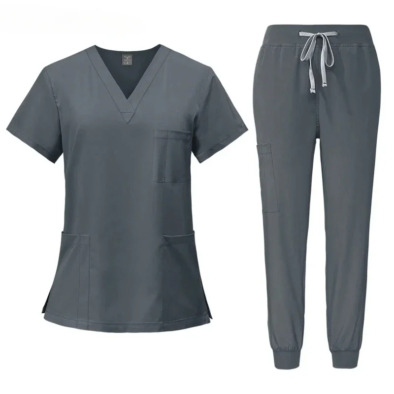 

Multicolor Unisex Short Sleeved Pharmacy Nurse Uniform Hospital Doctor Workwear Oral Dental Surgery Uniforms Medical Scrubs Sets