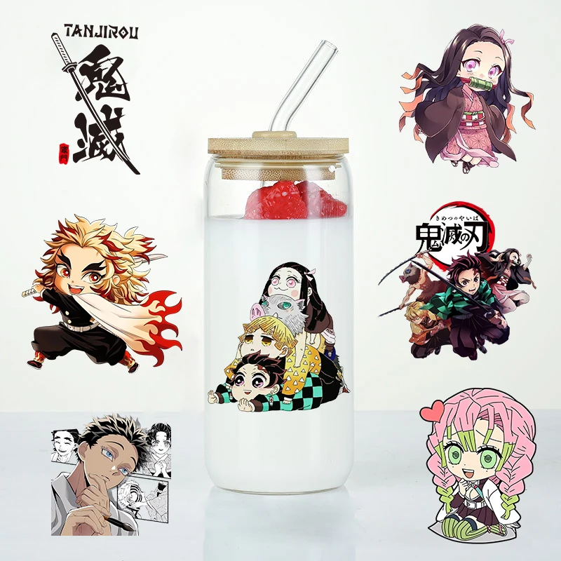 

Demon Slayer Waterproof DIY Decals 3D Transfers Crystal Stickers Anime Easy Peel Phone Case Stickers Tumbler Wraps Sticker Gift