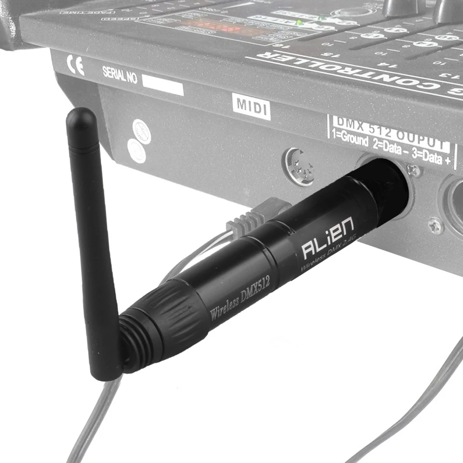 ALIEN-controlador inalámbrico DMX 2,4 DFI, transmisor y receptor XLR de 5 pines DIN 512G ISM, para discoteca, DJ, luz láser de cabeza móvil