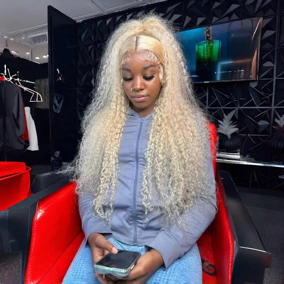 

Светло-русые кудрявые парики 613, 13x6 HD Lace Frontal, 100% натуральные человеческие волосы, 30-36 дюймов, медово-коричневые парики с кружевной передней частью для чернокожих женщин