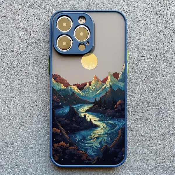 Sonnenaufgangslandschaft Handyhülle für iPhone 17 15 14 Plus Pro Max 16 13 12 11 Pro Max Mini XR X XS Plus Wunderschöne Mountain River Cover – Detail 7