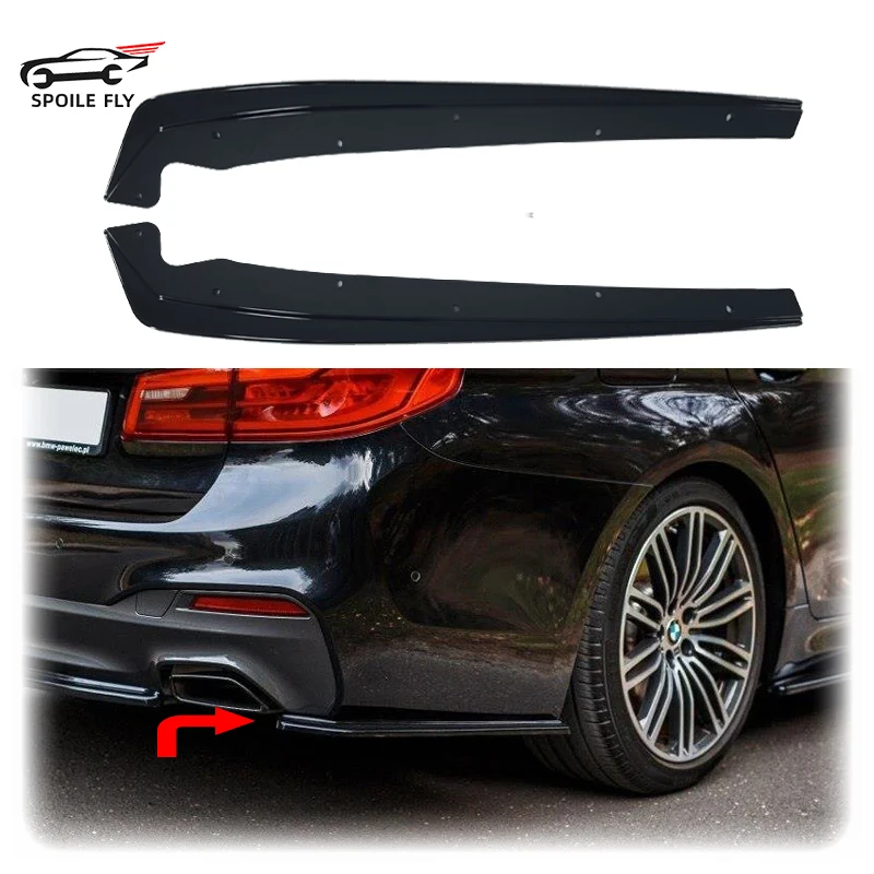 

Rear Bumper Side Splitters For BMW G30 G31 F90 M-Sport 2017 To 2023 High Quality Gloss Black Flaps Corner Guard Protector Lip