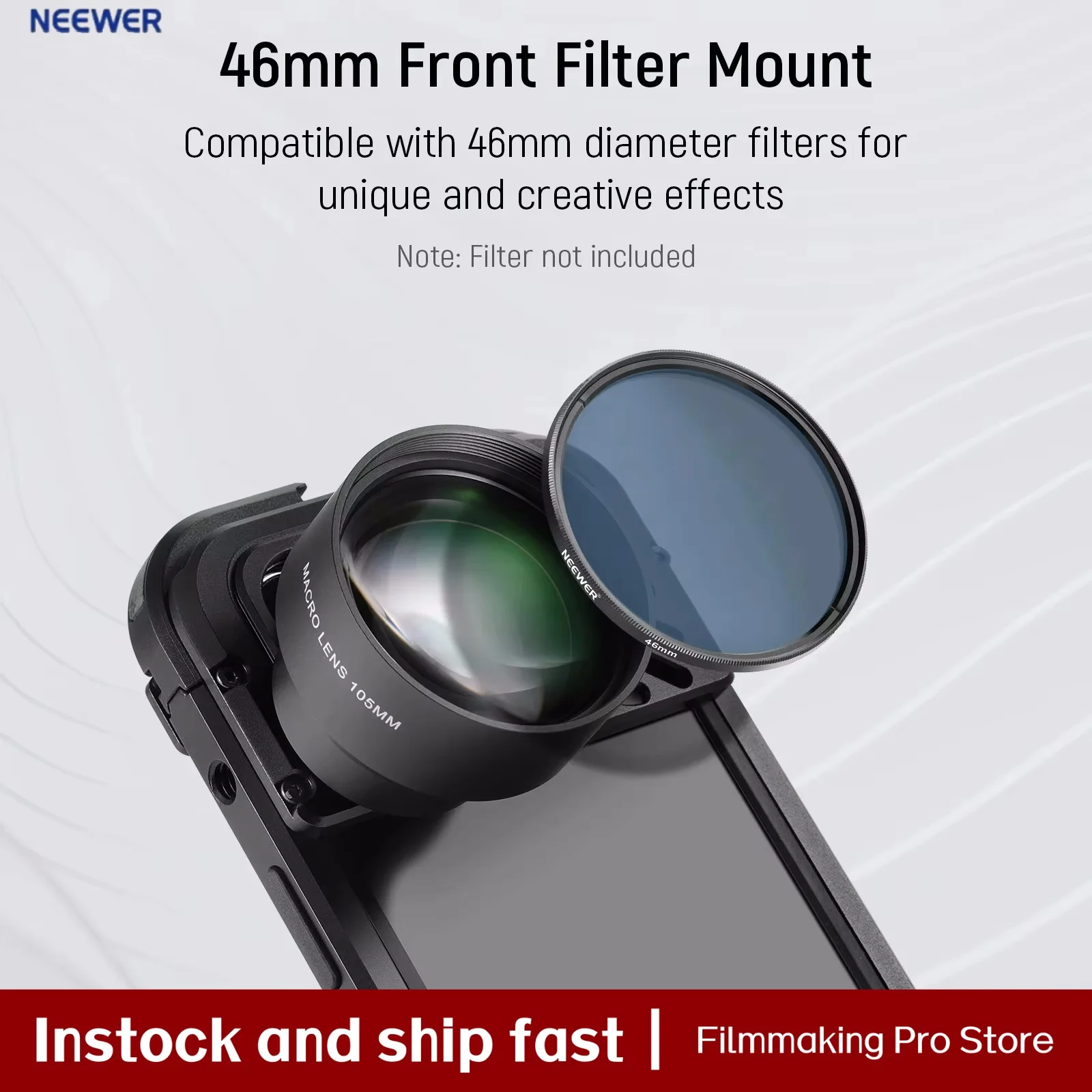 

NEEWER HD 105mm Macro Lens mobile phone lens Only for 17mm Thread Backplate For iPhone Samsung Xiaomi Phone Cage