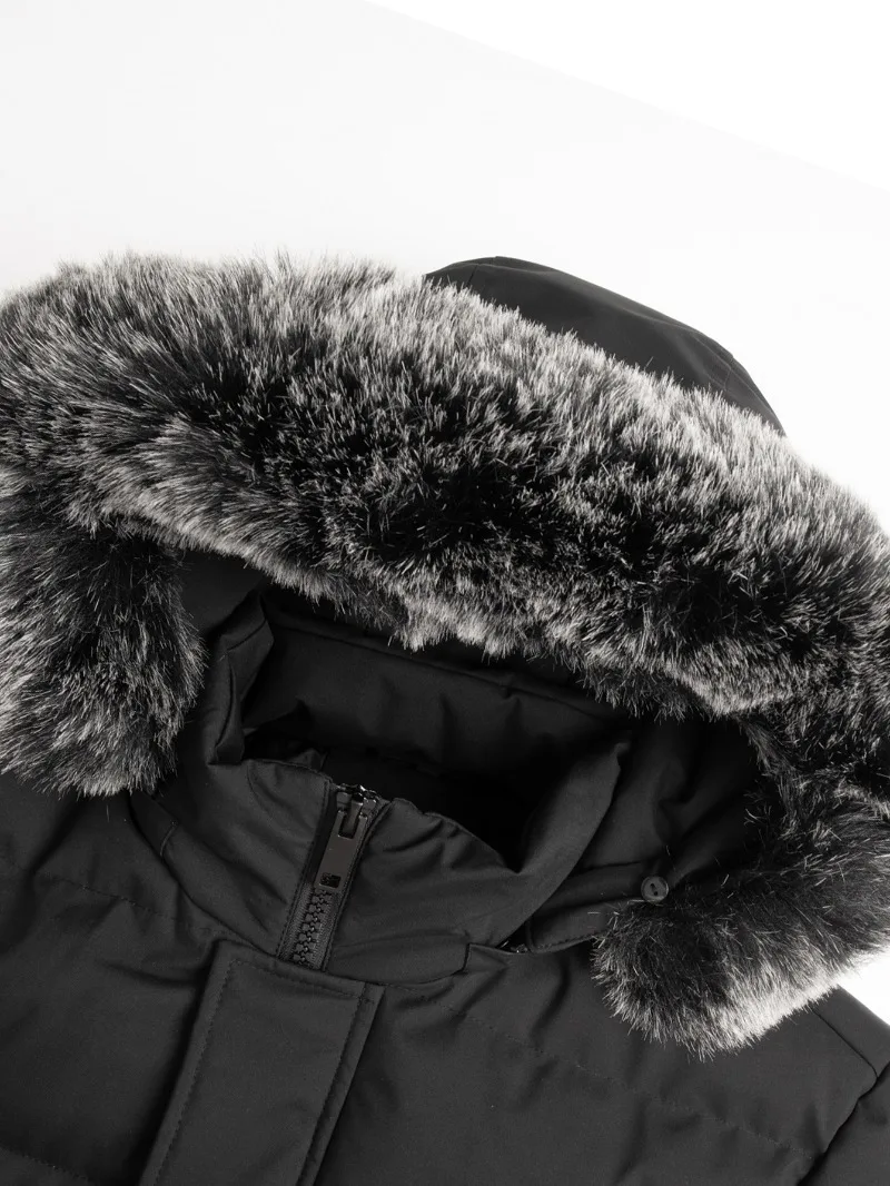 سترة شتوية مقاومة للرياح للرجال معطف بوليستر كاجوال مع غطاء رأس قابل للفصل وسحّاب أمامي وأكمام طويلة وجيوب ملابس شتوية