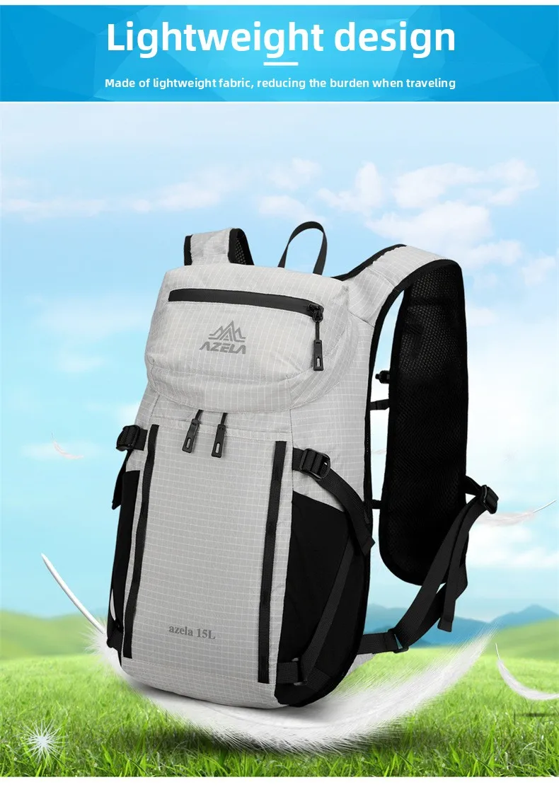 15L Ultraleichter Wanderrucksack Wasserdichter Outdoor-Sport-Reiserucksack für Männer Frauen Camping Klettern Radfahren Tasche – Detail 13