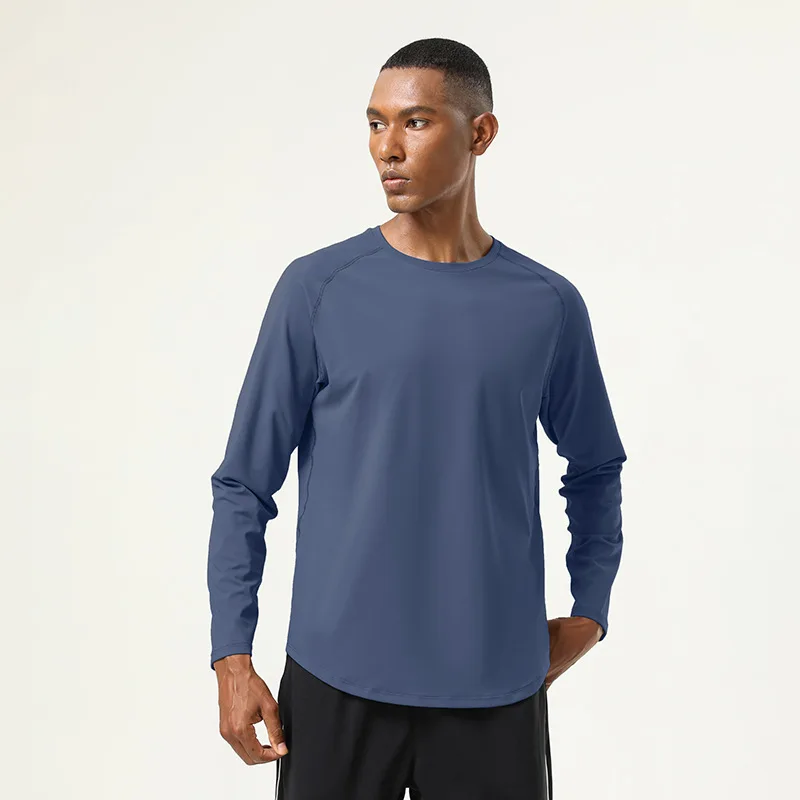 Tops Autumn and Winter Running Crew Neck Quick-Drying Long Sleeve T-Shirt Tights Sports Men