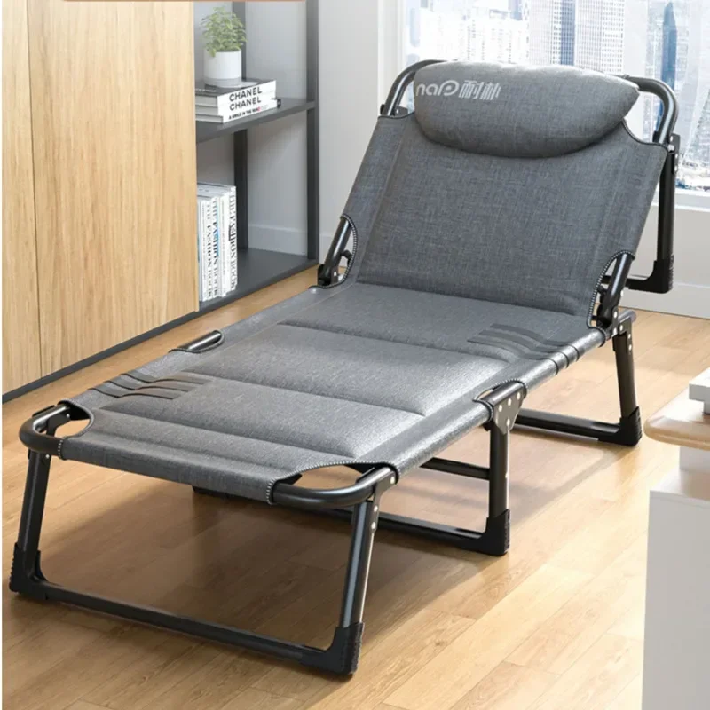 Compact Portable Single Nap Folding Bed Versatile MultiFunction Office Recliner Armchair Ideal Camp Bed for Adults