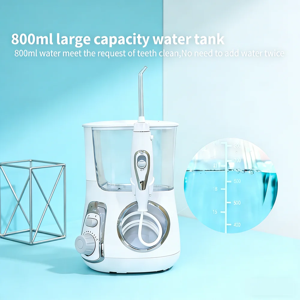 

Ирригатор для полости рта электрический, 800 мл, большой объем, 10 режимов, 5 насадок, для глубокой чистки и свежего дыхания