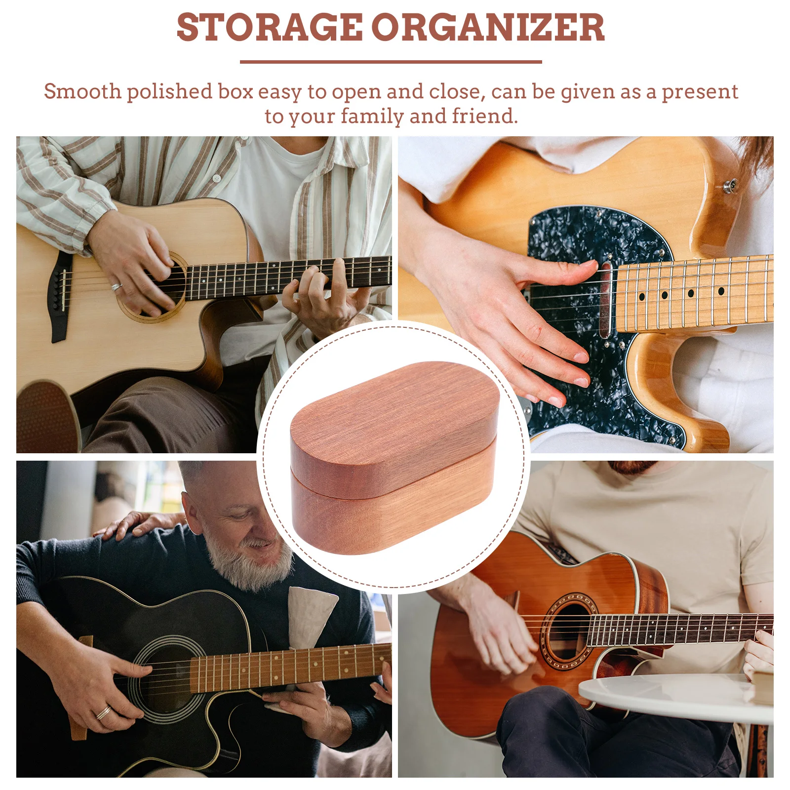 

Solid Wood Guitar Classic Storage ganizer for Acoustic Electric Guitars Travel Concert Party School Smooth Polished