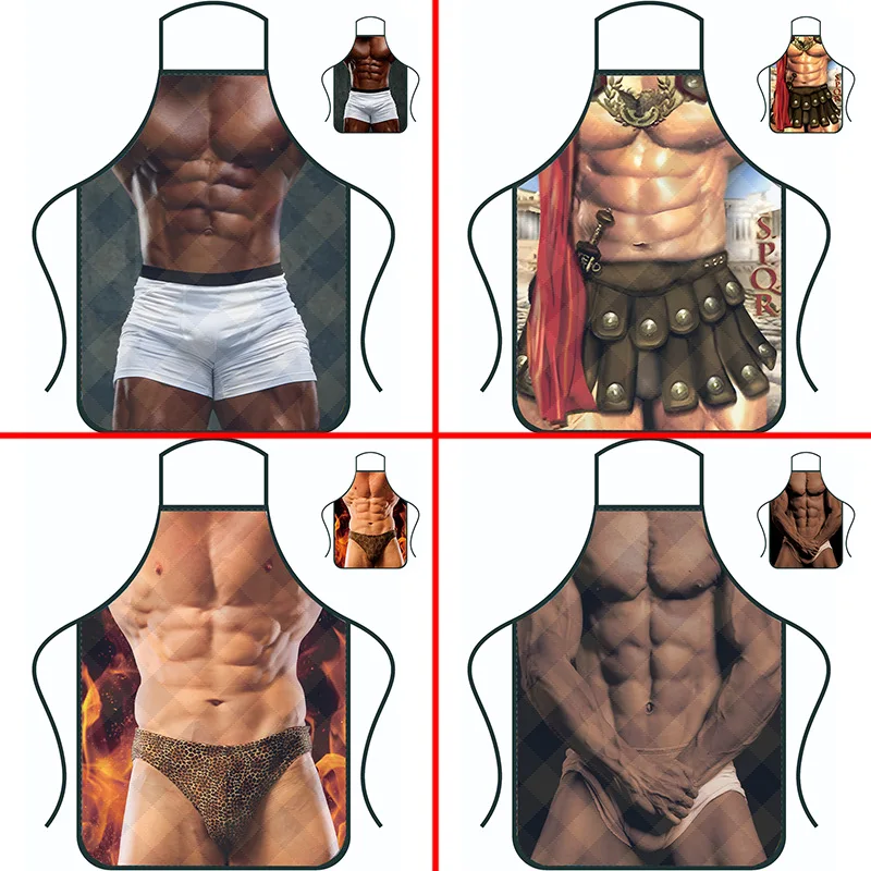 Funny Creative Personalized Muscle Men's Apron Household Hig