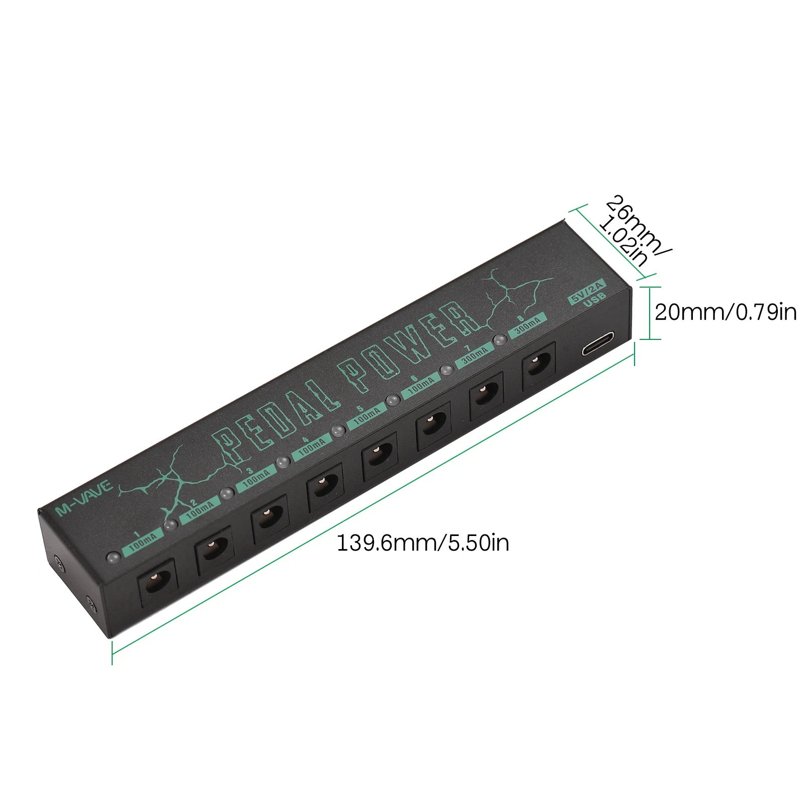 M-VAVE PEDAL POWER Guitar Pedal Power Supply 8 Isolated DC 9V 100mah or 300mah Outputs Ideal choice for Guitar Bass view 3