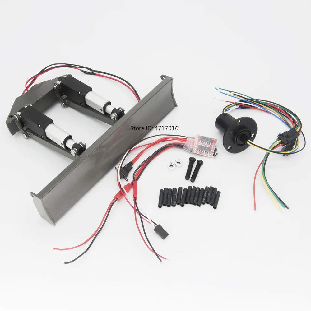 RC EC160E Metal Blade Bucket Kit with Electric Linear Actuators Slip Ring for Upgrading Double E E010 E111 Excavator Model