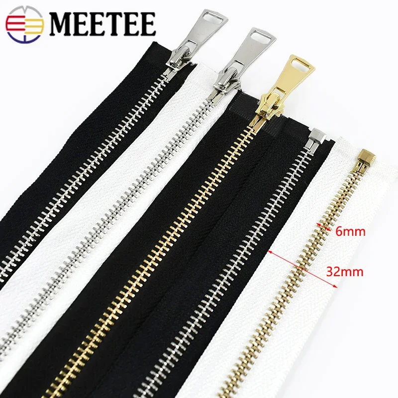 

1Pc 5# Sewing Metal Zippers Repair 60-150cm Single/Double Zipper Slider Backpack Jacket Open-End Zip DIY Bag Clothes Accessories