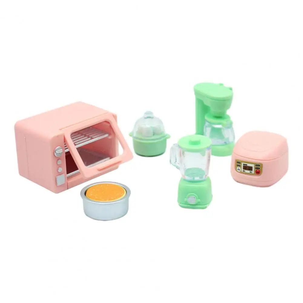 Dollhouse Accessories Miniature Dollhouse Kitchen Set with Realistic Oven Compact Rice Cooker Detailed Miniature for Collectors