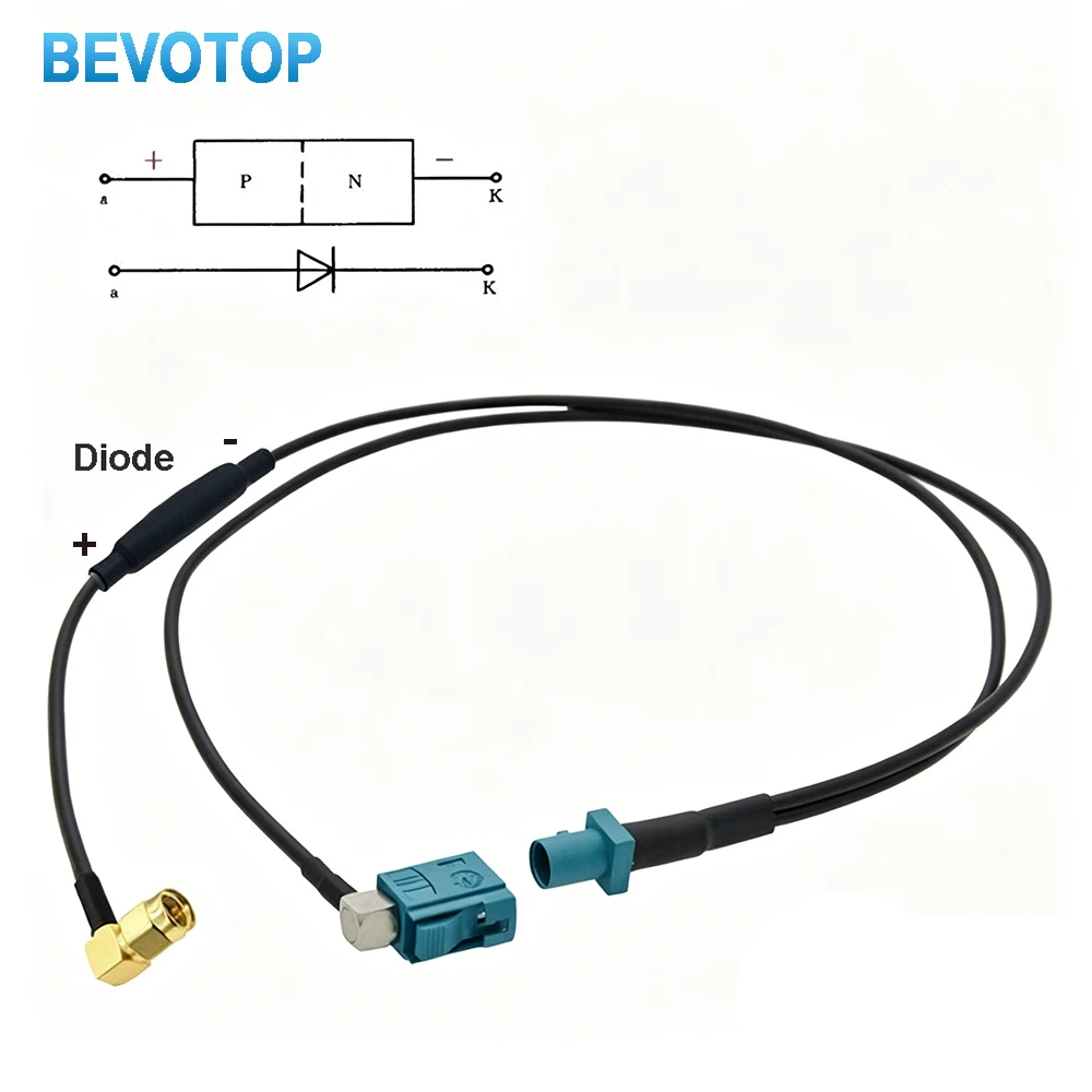 Fakra Z Male to Z Female/SMA/SMA 90° Right Angle Y Type Splitter Cable RG174 Pigtail Car GPS Extension Radio Connect Wire