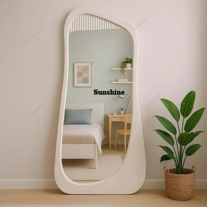 Second-hand special-shaped floor-to-ceiling full-length mirror, irregular fitting mirror, bedroom fitting mirror