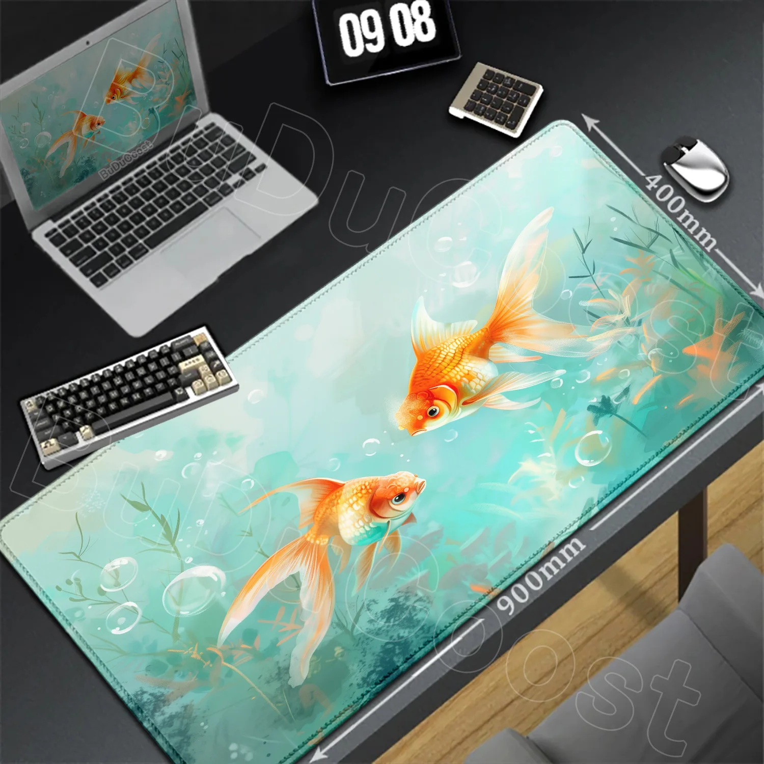 Gaming Mouse Pad Cute Goldfish Fish Neutral Table Mats Computer Anti Slip Company Desk Pad Large Gamer Mousepads Anime Table Mat