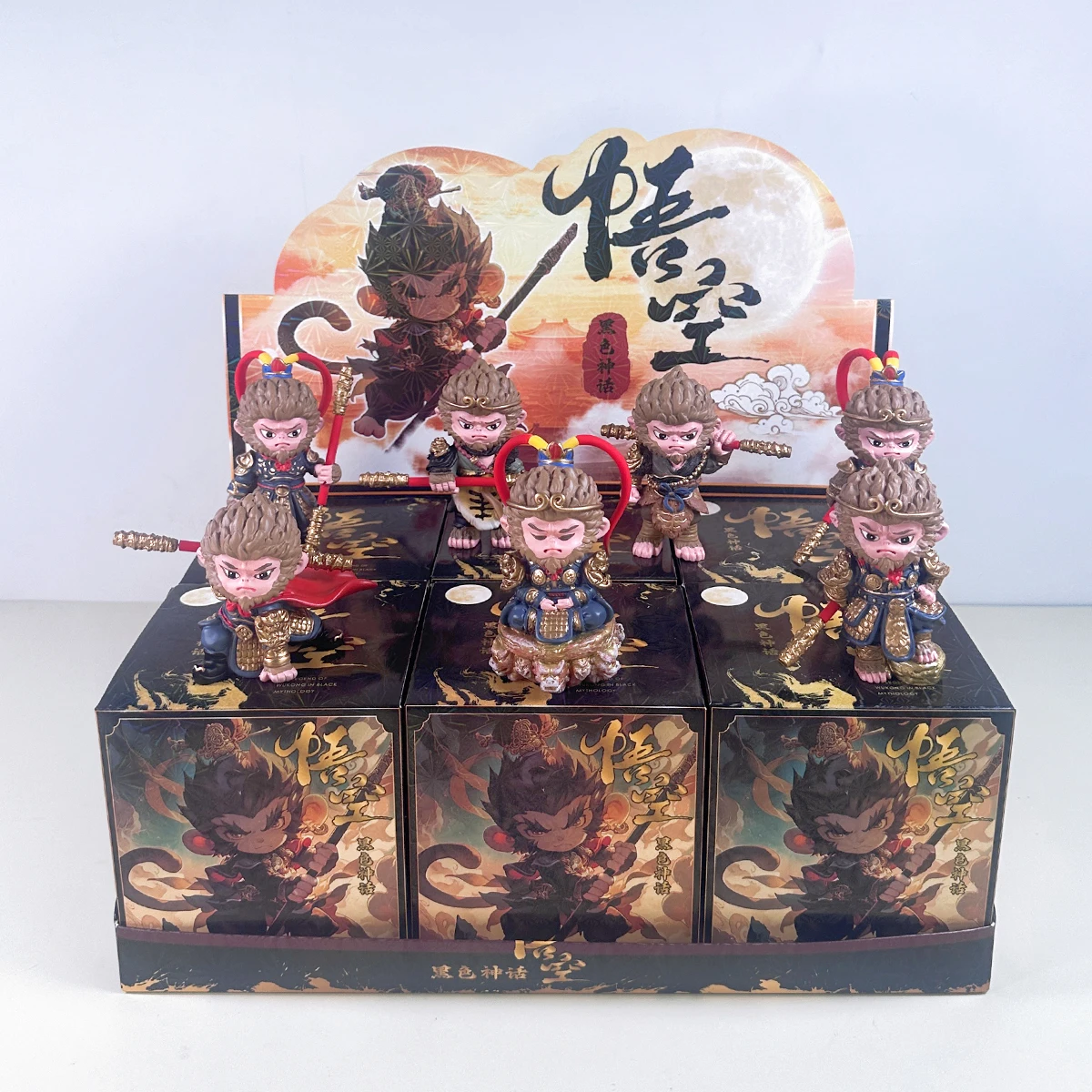 Wukong figura de acción Mythic Blind box negra, hecha a mano, llanta, muebles firmados en forma conjunta para exhibición, regalo de cumpleaños sorpresa