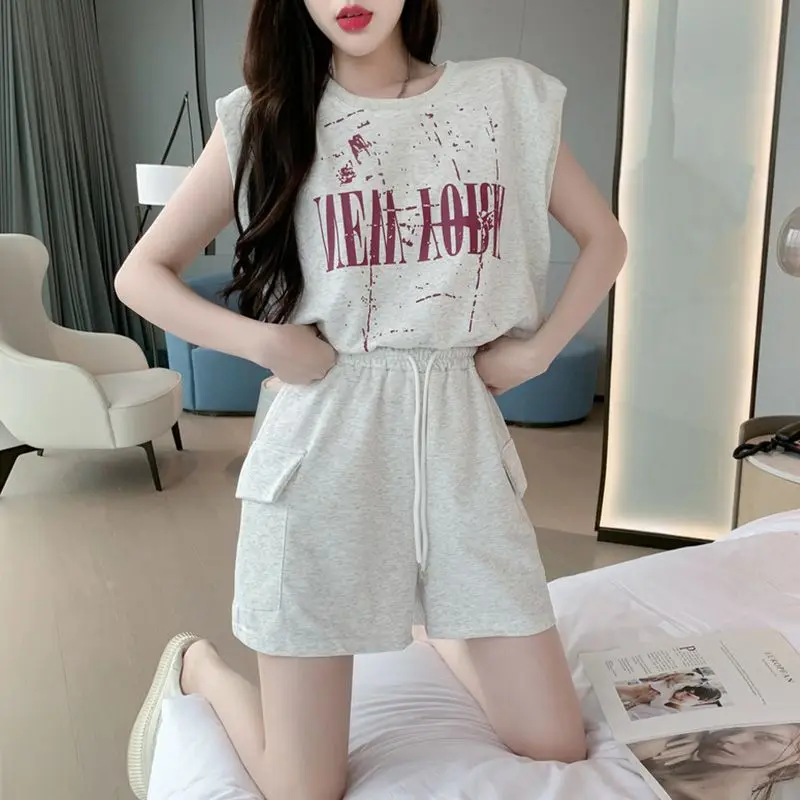Summer Fashion Workwear Shorts Set Casual Running Loose Two-Piece Set New 2026 round Neck Short Sleeve Student School Uniform... view 2